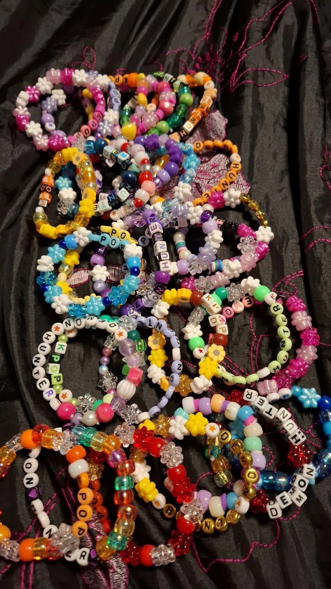 Personalised beaded name bracelet party favour